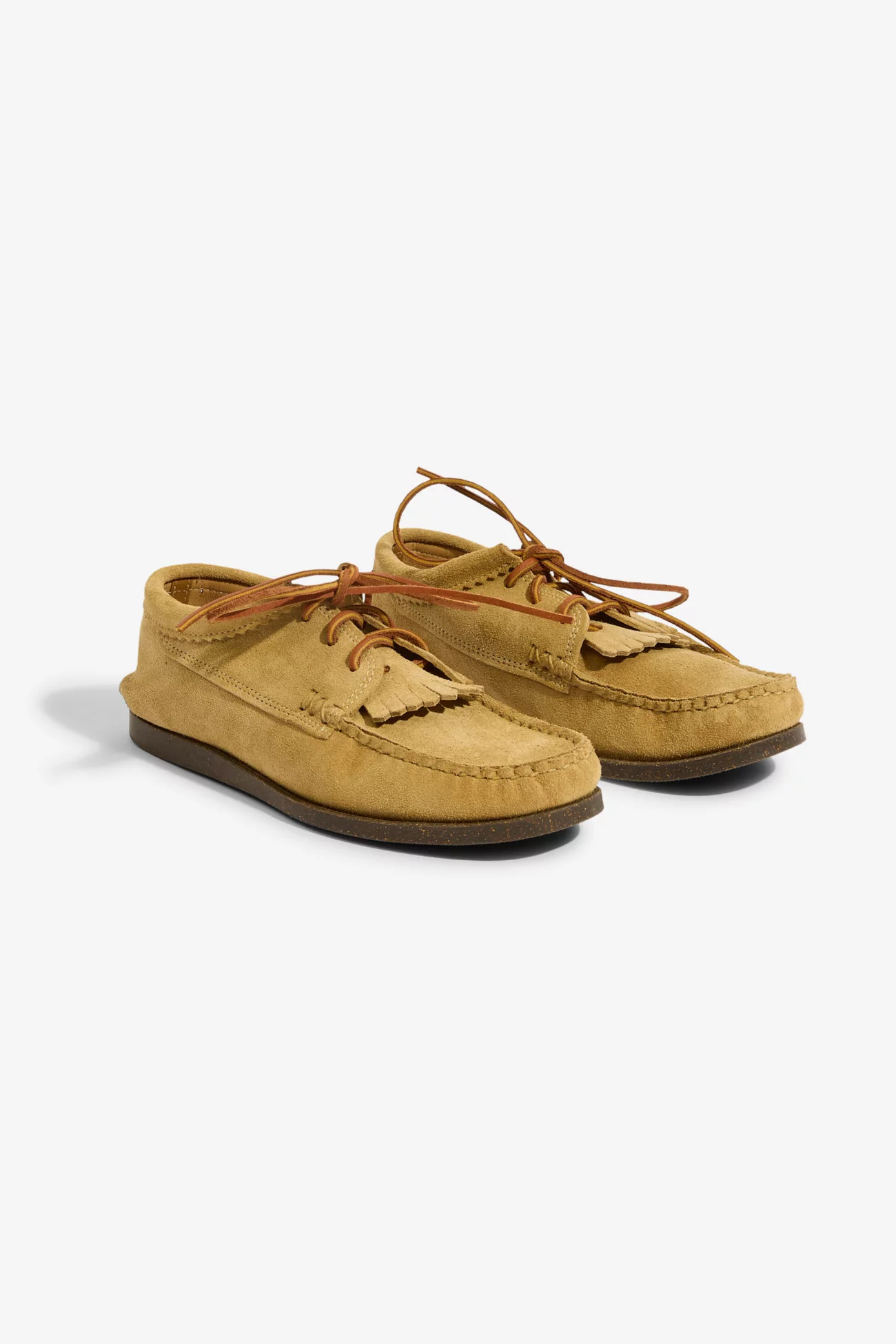 Yuketen Blucher Kiltie Camp Sole Leather Moccasin – FO Khaki | Centre Commercial